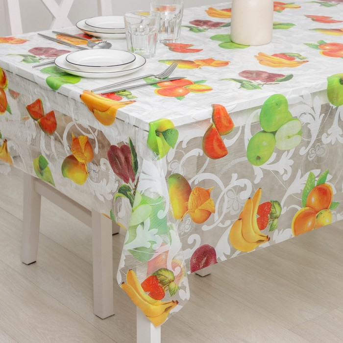 Клеёнка на стол Доляна &laquo;Сочность&raquo;, ширина 137 см, рулон 30 метров, толщина 0,07 мм
