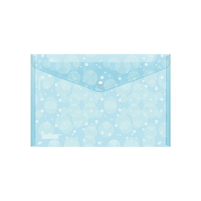 Папка-конверт на кнопке А4, 180 мкм, ErichKrause, Pastel Dots, глянцевая, полупрозрачная, с рисунком, МИКС