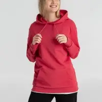 Толстовка с капюшоном унисекс Hoodie, красный меланж, размер M