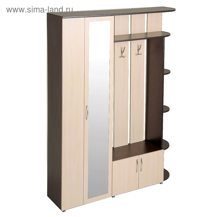 Прихожая Ксения -1 левая, 2150х1500х385, Венге/Дуб молочный
