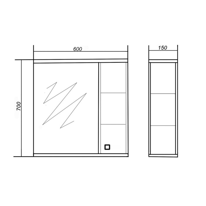 Комплект мебели для ванной комнаты Комплект мебели для ванной комнаты "Этно 60/3": тумба с раковиной + зеркало-шкаф