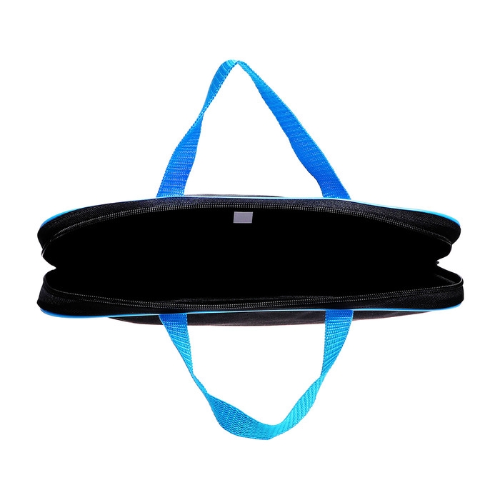 Папка с ручками текстильная А4, 350 х 265 х 45 мм, ПМД 2-42 Папка с ручками текстильная А4, 350 х 265 х 45 мм, ПМД 2-42 "Офис", внутренний карман, чёрная/ярко-голубая