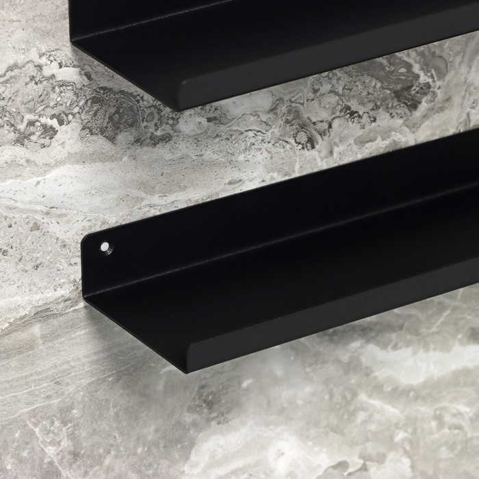 Полки для хранения «Лофт Арт», 35×10×3,5 см, 2 шт, цвет чёрный Полки для хранения «Лофт Арт», 35×10×3,5 см, 2 шт, цвет чёрный