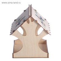 Кормушка для птиц "Птички на ветке", с принтом, 24×24×27 см Кормушка для птиц "Птички на ветке", с принтом, 24×24×27 см