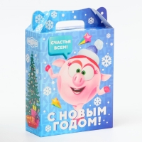 Новый год. Подарочная коробка Новогодняя ПОДАРОК ХРОМ "Смешарики" лицензия 17 х 6,8 х 20,8 см (+4 см). Новый год. Подарочная коробка Новогодняя ПОДАРОК ХРОМ "Смешарики" лицензия 17 х 6,8 х 20,8 см (+4 см).