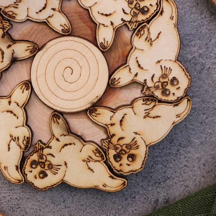 Подставка под горячее «Нерпа», 12см, можжевельник Подставка под горячее «Нерпа», 12см, можжевельник