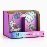 Органайзер для канцелярии, с местом под телефон &laquo;Ты просто котик&raquo;