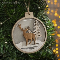 Ёлочная игрушка «Величавый олень в лесу», батарейки АААх2 (не в комплекте), свечение тёплое белое Ёлочная игрушка «Величавый олень в лесу», батарейки АААх2 (не в комплекте), свечение тёплое белое