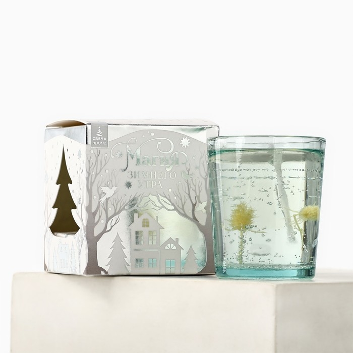 Свеча гелевая новогодняя в стакане с декором внутри «Новый год: Цветочнаяя» 5 х 5 х 6 см Свеча гелевая новогодняя в стакане с декором внутри «Новый год: Цветочнаяя» 5 х 5 х 6 см