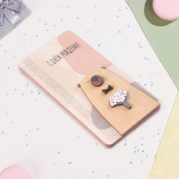 Конверт деревянный &laquo;С Днём Рождения!&raquo; медведь, букет, 8,3&times;17 см