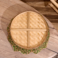 Корзинка плетёная, из бамбука 40х40х10 см