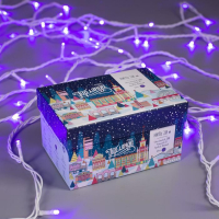 Гирлянда &laquo;Нить&raquo; 10 м, IP44, белая нить, 100 LED, свечение фиолетовое, 8 режимов, 220 В