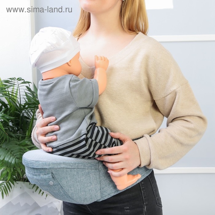 Рюкзак-кенгуру, хипсит для малыша «Деним», цвет серо/голубой Рюкзак-кенгуру, хипсит для малыша «Деним», цвет серо/голубой