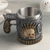 Кружка из нержавеющей стали &laquo;Панк.Череп. Хэллоуин&raquo;, 400 мл, цвет серебристый