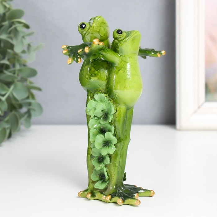Сувенир полистоун "Лягушки-гармония" 5х14,5х13 см
