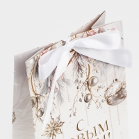 Пакет подарочный новогодний с лентой &laquo;Вошебный Новый год&raquo;, 13 х 23 х 7 см , Новый год