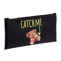 Пенал мягкий, 1 отделение, 108 х 205 мм, плоский, Calligrata ПМП 01-20, "Мишка"