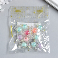 Бусины для творчества пластик "Конфетка перламутр" набор 15 гр 2,2х1,2 см, МИКС