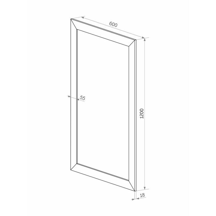 Зеркало &laquo;Венге&raquo;,  настенное 60&times;120 см, рама 55 мм