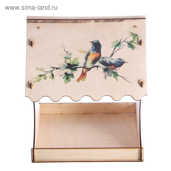 Кормушка для птиц "Птички на ветке", с принтом, 24&times;24&times;27 см