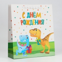 Пакет ламинированный вертикальный &laquo;Динозавр: С днём рождения&raquo;, M 26 х 30 х 9 см
