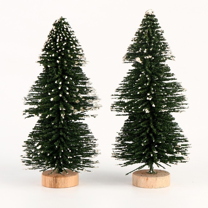 Новый год! Миниатюра кукольная &laquo;Ёлочка со снегом&raquo;, набор 2 шт., размер 1 шт. &mdash; 14 &times; 6 &times; 6 см