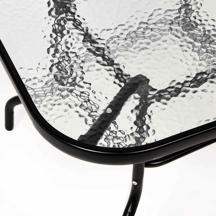 Набор садовой мебели: Стол квадратный 80 х 80 х 73 см и 2 стула черного цвета