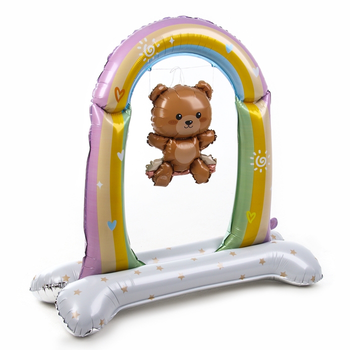 Шар фольгированный 44 Шар фольгированный 44" «Медвежонок на качелях», на подставке, под воздух