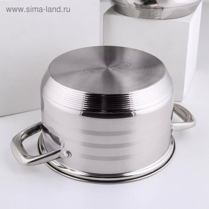 Набор кастрюль &laquo;Элис&raquo;, 3 предмета: 1,8 л, 2,5 л, 3,5 л, стеклянные крышки, индукция