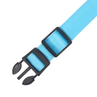 Ошейник с подсветкой Двойная полоса размер L, ОШ 45-52 х 2,5 см 3 режима свечения голубой