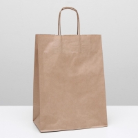 Пакет крафт без печати, круглая ручка 26 х 15 х 35 см, набор 10 шт Пакет крафт без печати, круглая ручка 26 х 15 х 35 см, набор 10 шт