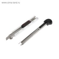 Нож универсальный ТУНДРА, металлический корпус, доп. винтовой фиксатор, 5 лезвий, 9 мм Нож универсальный ТУНДРА, металлический корпус, доп. винтовой фиксатор, 5 лезвий, 9 мм