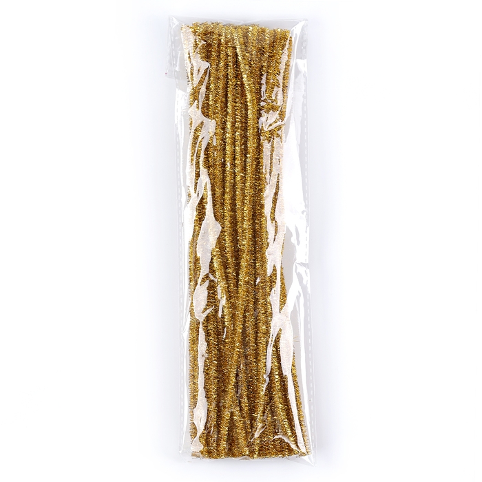 Проволока с ворсом для поделок &laquo;Блеск&raquo;, набор 50 шт, размер 1 шт: 30&times;0,6 см, цвет жёлтый