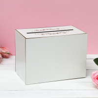 Семейный банк на свадьбу &laquo;Кольца&raquo;, белый, 25 х 18 х 14 см.