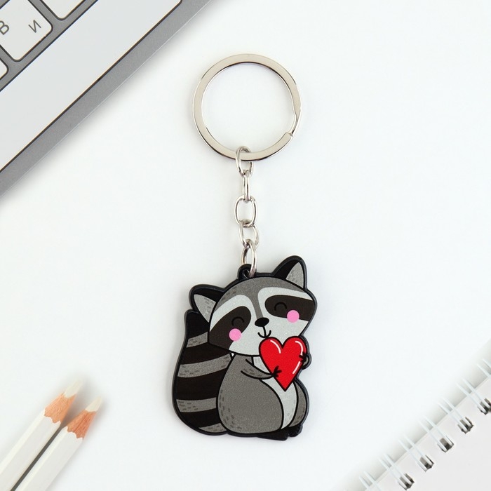 Брелок для ключей акриловый «Енот», 3,5 х 10 см Брелок для ключей акриловый «Енот», 3,5 х 10 см