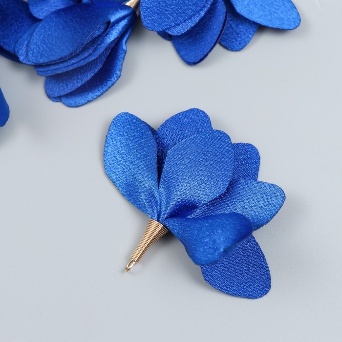 Декор для творчества текстиль Декор для творчества текстиль "Бутон, цвет ярко-синий" набор 6 шт 6 см
