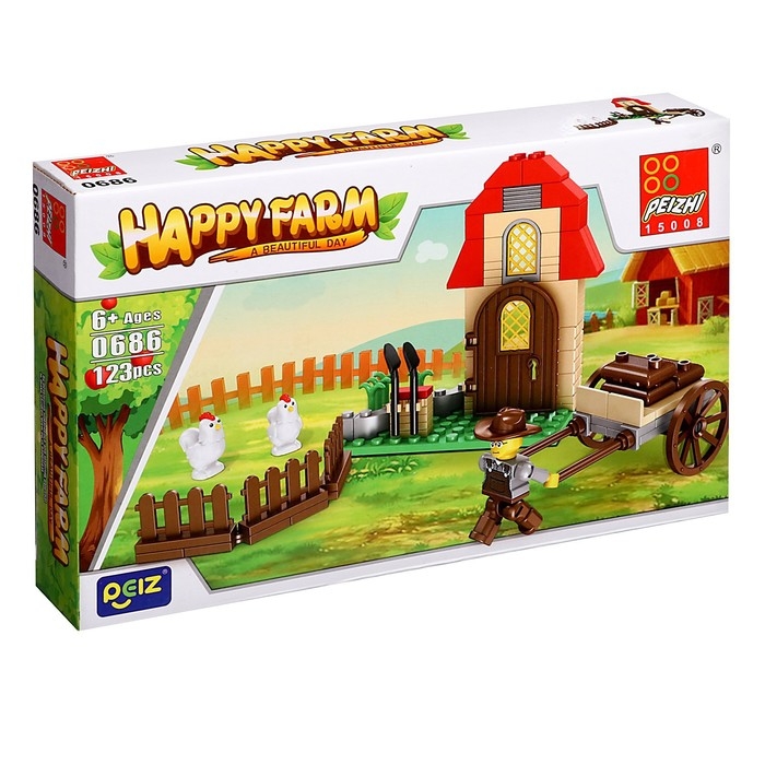 Конструктор Ферма &laquo;Куриный загон&raquo;, 123 детали