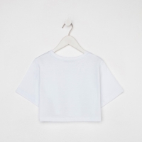 Футболка для девочки укороченная KAFTAN "Selfie", рост 164-170, цвет белый