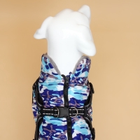 Куртка для собак со шлейкой, размер 4XL ( ДС 55 см, ОШ 52 см, ОГ 70 см), камуфляжная