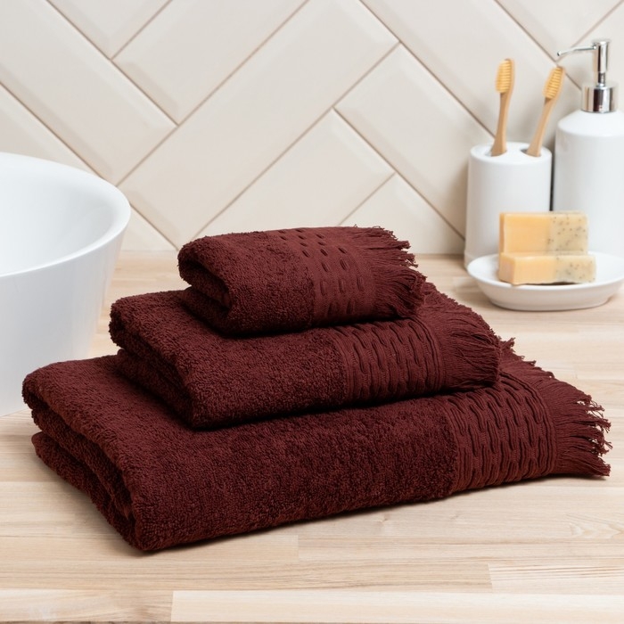 Полотенце махровое Love Life &laquo;Аморе&raquo; 50х90 см, коричневый, 100% хл, 450 гр/м2