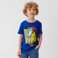 Футболка детская Мстители, рост 110-116 см, цвет синий