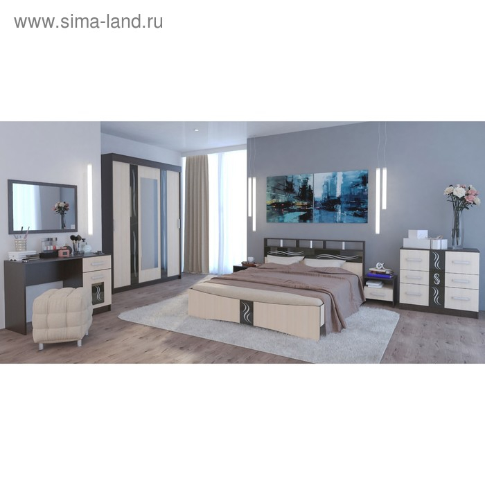 Комод Эрика, 850x430x827, Венге/Дуб молочный Комод Эрика, 850x430x827, Венге/Дуб молочный