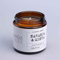 Свеча ароматическая в банке "Мята и апельсин", совый воск, 88 г Свеча ароматическая в банке "Мята и апельсин", совый воск, 88 г