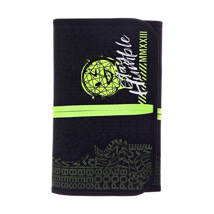 Пенал мягкий скрутка , 220х460 мм , Calligrata, вышывка Пенал мягкий скрутка , 220х460 мм , Calligrata, вышывка "Позитив", на шнуровке, на 37 предметов