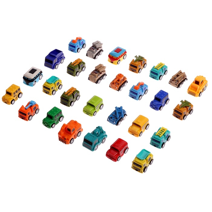 Машинки детские &laquo;Мега набор&raquo;, в ведре, инерционные, 65 шт., с игровым полем