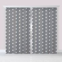 Комплект штор "Этель" Grey stars 145*260 см-2 шт, 100% п/э, 140 г/м2