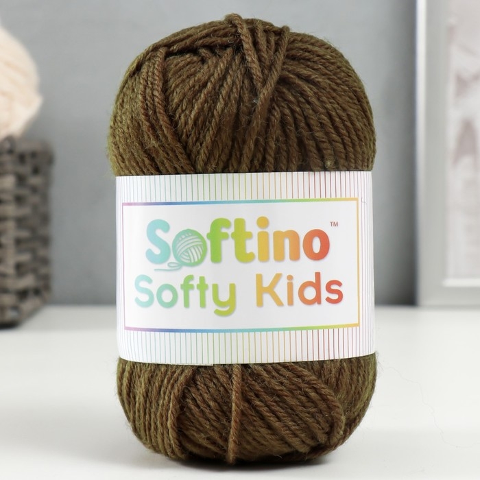 Пряжа 100% акрил "Softy Kids" 90м &plusmn;5м 50 гр цвет 59 болотный