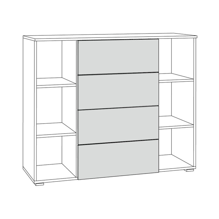 Комод Остин 16.221, 1200х419х993, Белый/ Дуб Вотан