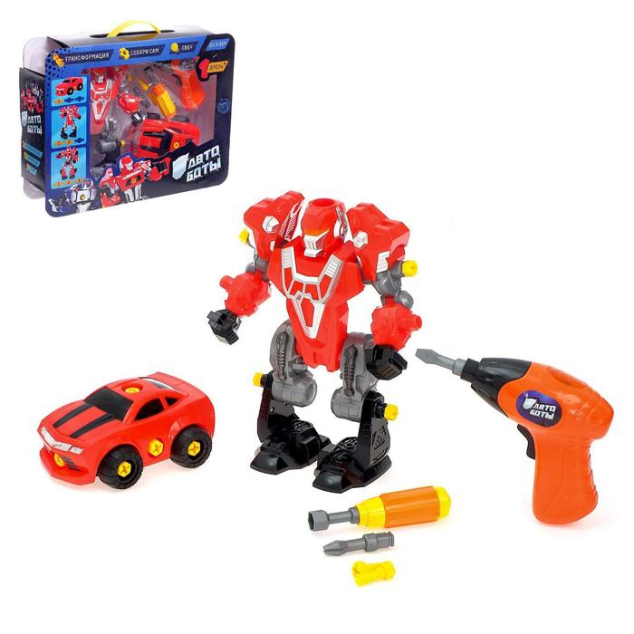 Конструктор-машина &laquo;Мега робот&raquo;, 3 в 1, со световым шуруповёртом, работает от батареек