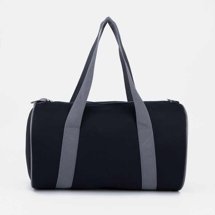 Сумка спортивная на молнии, без подкладки, длинный ремень, средний размер, цвет чёрный/серый Сумка спортивная на молнии, без подкладки, длинный ремень, средний размер, цвет чёрный/серый